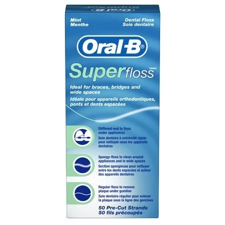 Зубная нить Oral-B Super Floss для брекетов 50 м