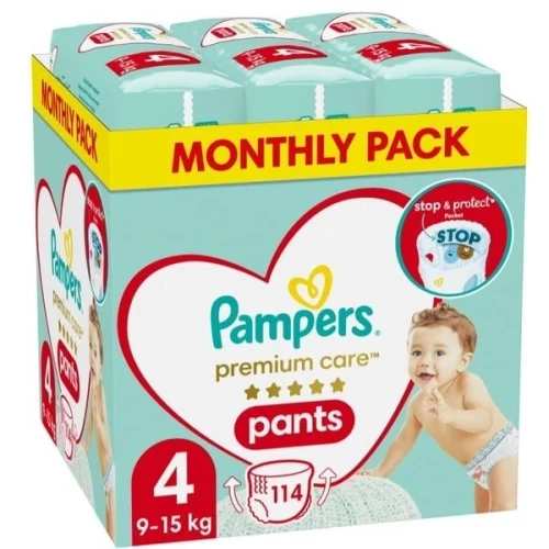Scutece-chiloti Pampers Premium Care Pants Nr.4 114 buc