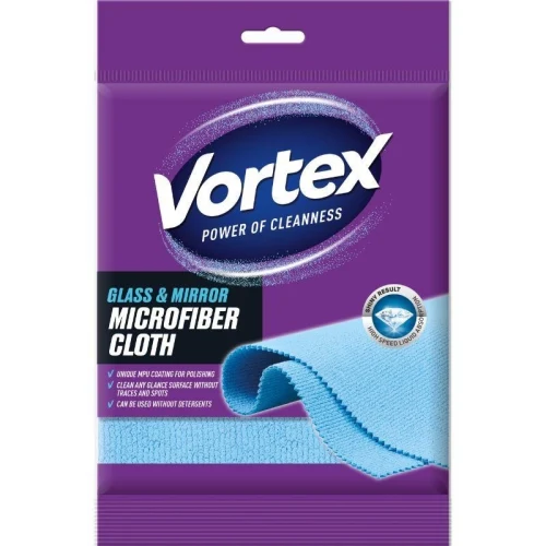 Тряпка из микрофибры Vortex для стекол и зеркал 1 шт