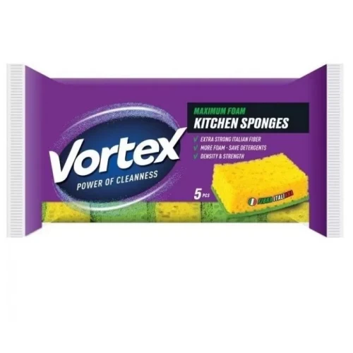 Губка для кухни Vortex с порами 5 шт