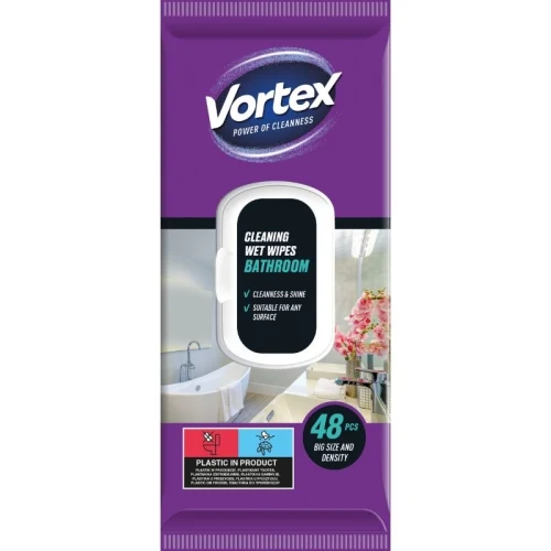 Влажные салфетки Vortex для ванной 48 шт