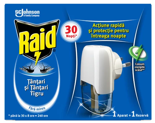 Фумигатор и сменный блок Raid 30 ночей 21 мл