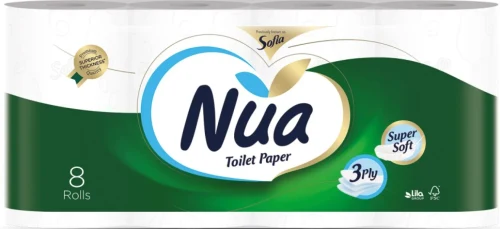 NUA Hartie igienica 8 role 3 pliuri 16.94m