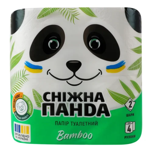 PANDA Туалетная бумага Bamboo 2 слоя 4 рулона 150 лист 18,75 м 1/16