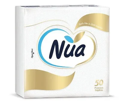 NUA Servetele de masa 40cm*40cm 50 buc 2 pliuri 1/10 albe