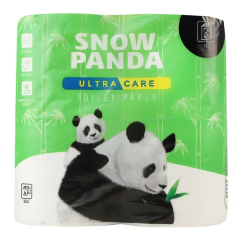PANDA Туалетная бумага Ultra Care 3 слоя 4 рулона 140 лист 17,5 м 1/16