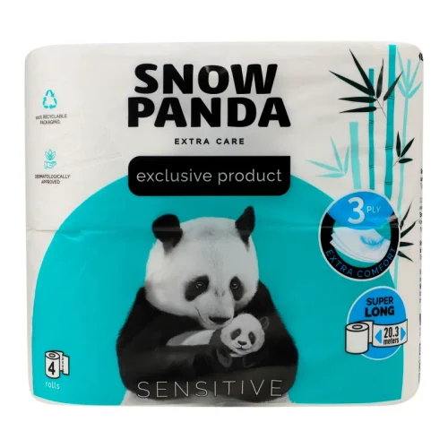PANDA ExtraCare Туалетная бумага Sensitive 3 слоя 4 рулона 150 лист 19,05 м 1/14