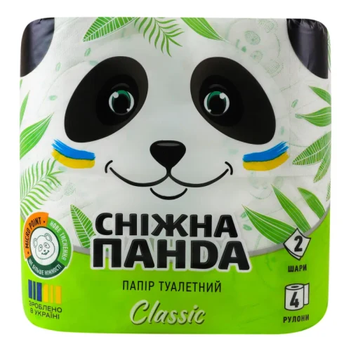 PANDA Туалетная бумага Classic 2 слоя 4 рулона 150 лист 18,75 м 1/16