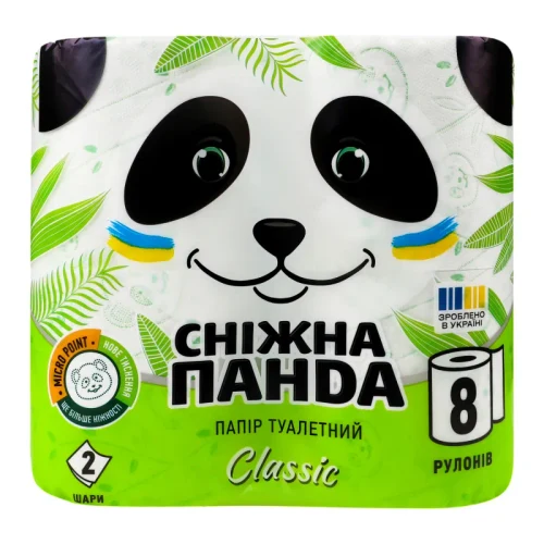 PANDA Туалетная бумага Classic 2 слоя 8 рулона 150 лист 18,75 м 1/8