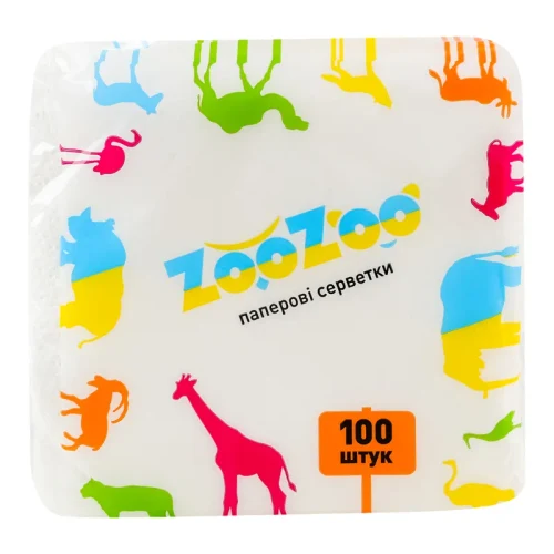 ZooZoo Салфетки столовые 1 слоя 24*23 100 шт 1/54 белые