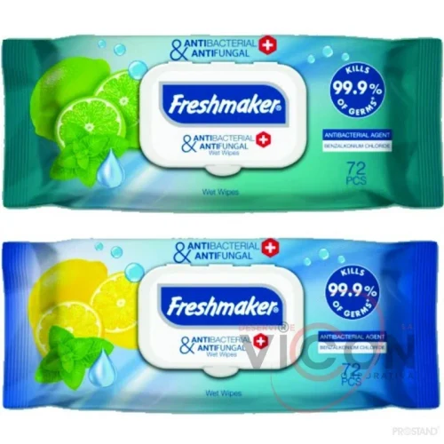 Салфетки влажные Freshmaker Antibacterial 72 шт с крышкой