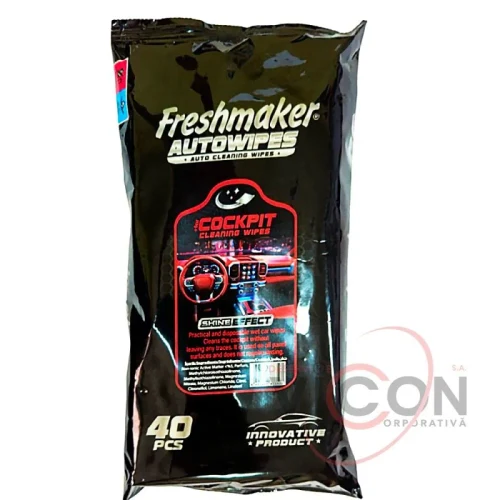 FRESHMAKER AutoWipes Влажные салфетки для уборки салона авто 40 шт 1/24 Приборная панель