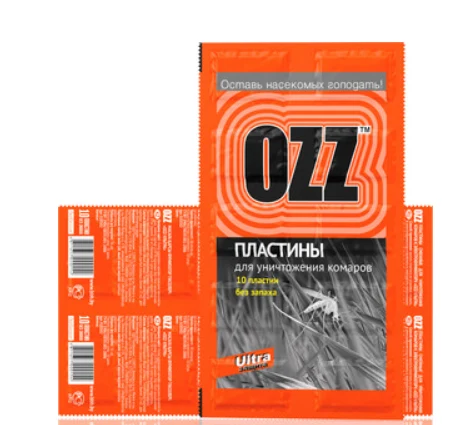 OZZ Пластины против комаров 10 шт Ультра / Оранежевый