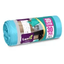 LUXIA Пакеты для мусора с ушками 35 л 30 шт / Бирюзовый