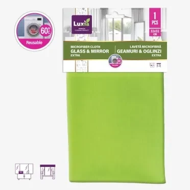 LUXIA Laveta microfibra p/u geamuri & oglinzi Extra 32*32 cm