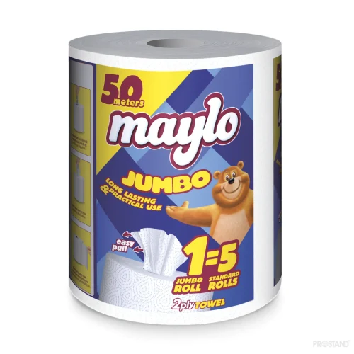 MAYLO Полотенца кухонные 1 рулон 2 слоя Jumbo 50 m 1/6