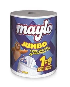 MAYLO Полотенца кухонные с центральной вытяжкой 1 рулон 2 слоя Jumbo 1=9 85 m 340 лист 1/6
