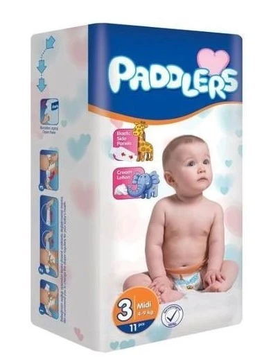 Подгузники Paddlers Mini упаковка №3 Midi 4-9 kg 11 шт