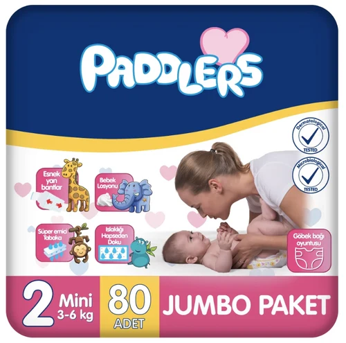 Подгузники Paddlers Jumbo упаковка №2 Mini 3-6 kg 80 шт