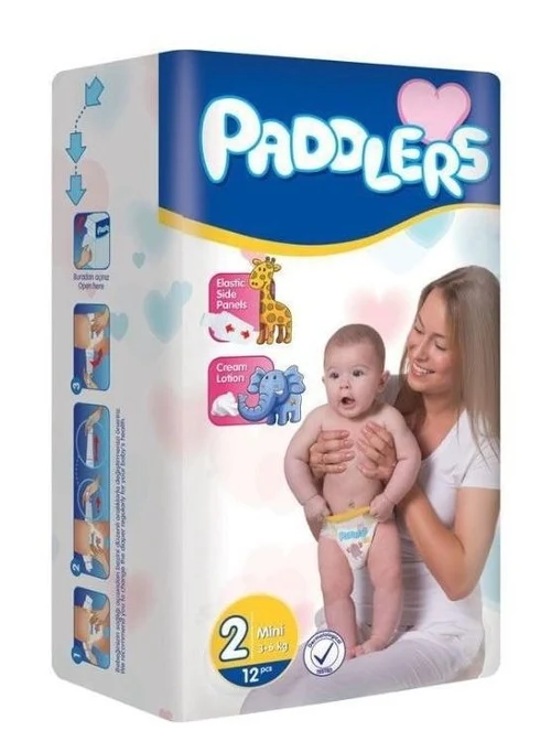 Подгузники Paddlers Mini упаковка №2 Mini 3-6 kg 12 шт