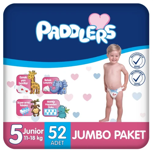 Подгузники Paddlers Jumbo упаковка №5 Junior 11-18 kg 52 шт