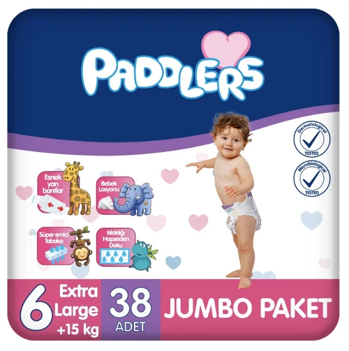 Подгузники Paddlers Jumbo упаковка №6 XLarge +15 kg 38 шт