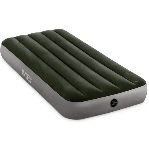 Надувной матрас Twin Jr. Classic Downy с ножным насосом, 76×191×25 см, макс. 136 кг, Интекс (64760)