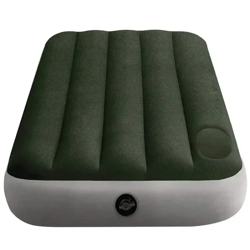 Надувной матрас Twin Jr. Classic Downy с ножным насосом, 76×191×25 см, макс. 136 кг, Интекс (64760)