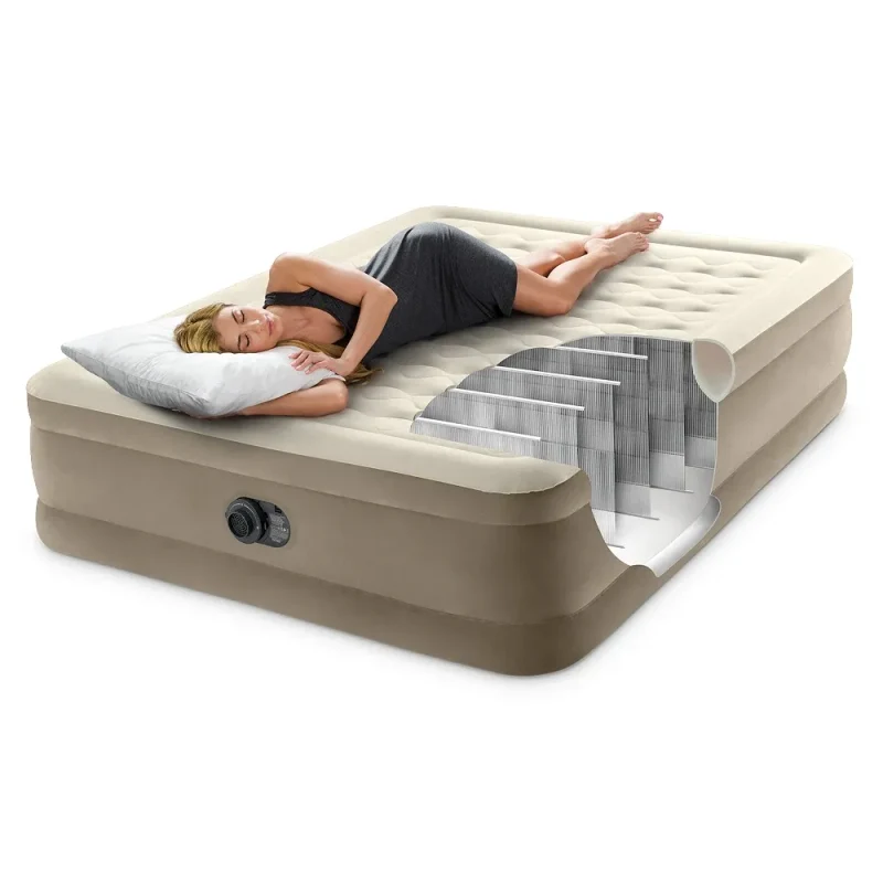 Надувная кровать Queen Ultra Plush со встроенным насосом, 152×203×46 см, макс. 272 кг, Интекс (64428) 3