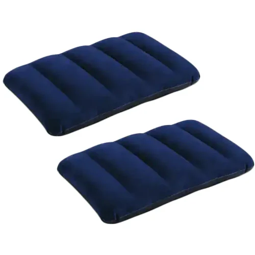 Надувной матрас Queen Classic Downy с подушками и ручным насосом, 152×203×25 см, макс. 272 кг, Интекс (64765)