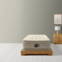 Pat gonflabil Twin Ultra Plush cu pompă încorporată, 99×191×46 cm, max. 136 kg, Intex (64426) 2