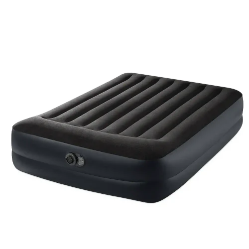 Надувная кровать Queen Pillow Rest со встроенным насосом, 152×203×42 см, макс. 272 кг, Интекс (64124)