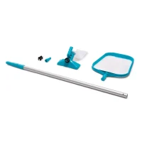 Set de curățare piscină până la 488 cm, mâner telescopic 239 cm, plasă și duză de aspirare cu sac colector, Intex (28002)