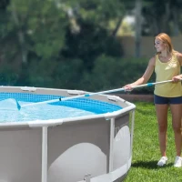 Set de curățare piscină până la 488 cm, mâner telescopic 239 cm, plasă și duză de aspirare cu sac colector, Intex (28002) 2