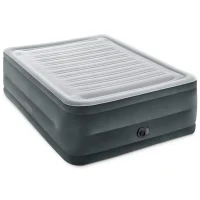 Pat gonflabil Queen Comfort-Plush cu pompă încorporată, 152×203×56 cm, max. 272 kg, Intex (64418)