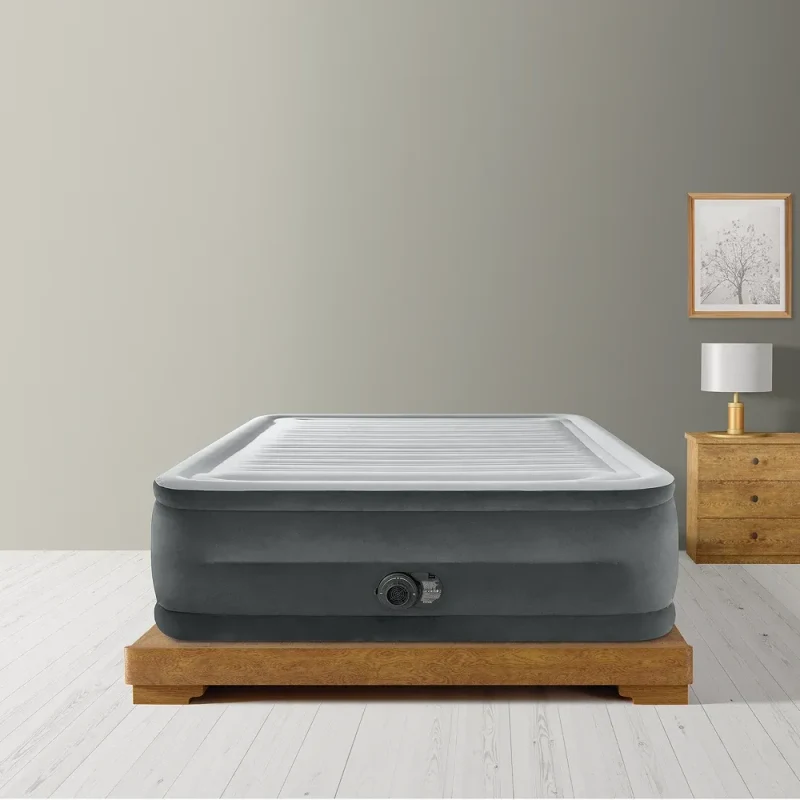 Pat gonflabil Queen Comfort-Plush cu pompă încorporată, 152×203×56 cm, max. 272 kg, Intex (64418) 4