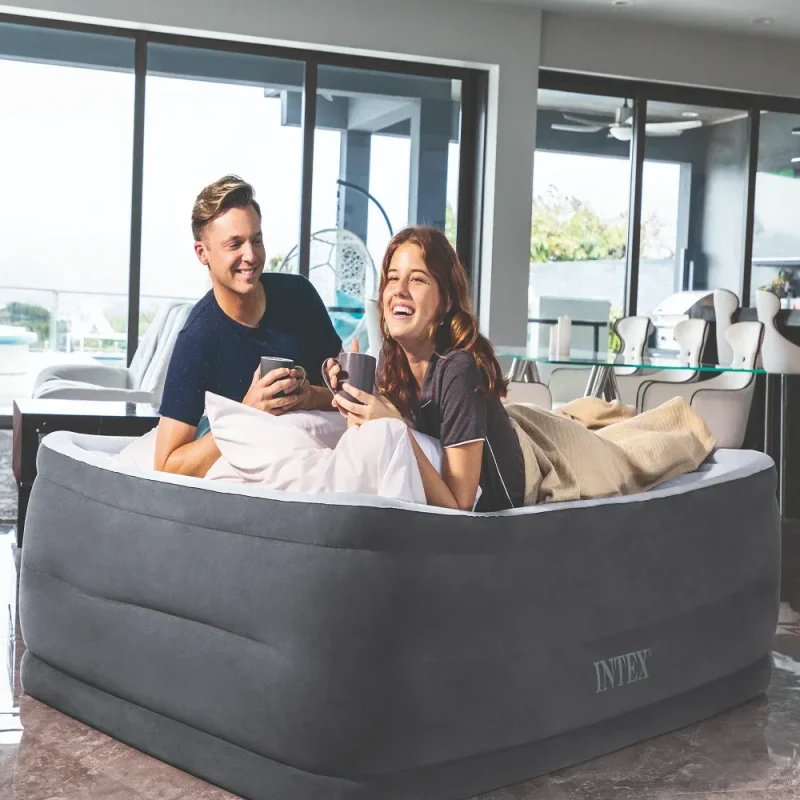 Pat gonflabil Queen Comfort-Plush cu pompă încorporată, 152×203×56 cm, max. 272 kg, Intex (64418) 3
