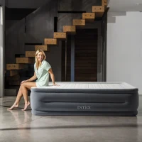 Pat gonflabil Queen Comfort-Plush cu pompă încorporată, 152×203×56 cm, max. 272 kg, Intex (64418) 2
