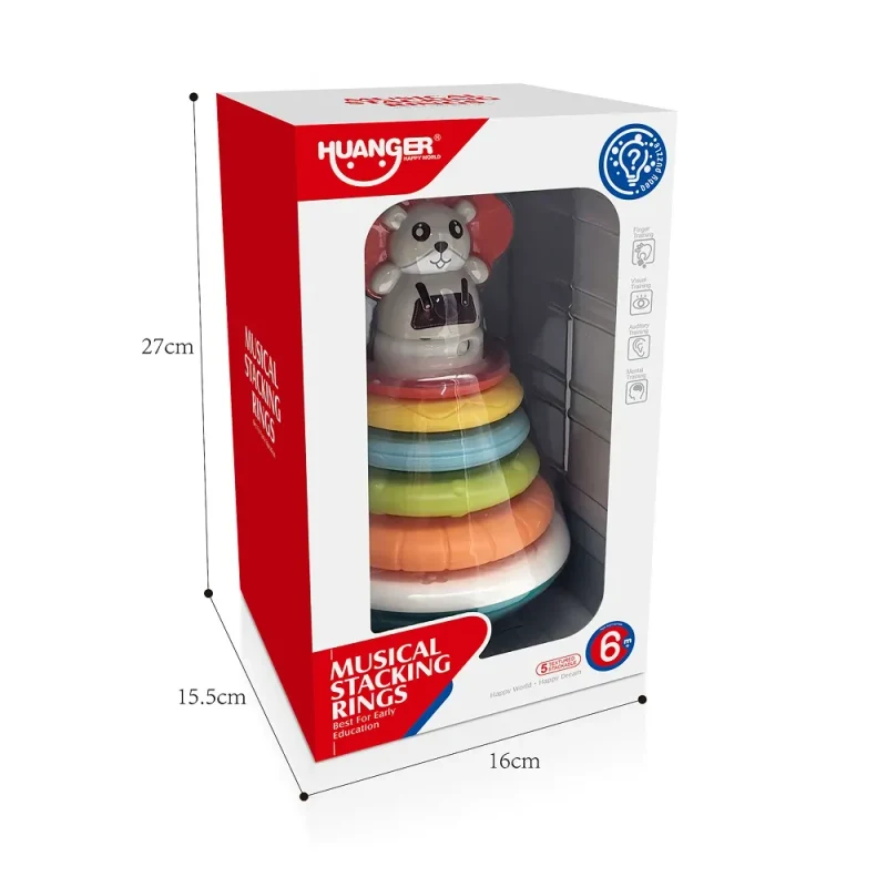 Piramidă interactivă cu inele colorate și muzică, Huanger HE0294 (78430) 3