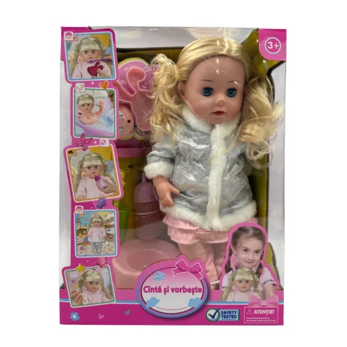 Papusa Amelia 35cm cu accesorii, vorbeste in limba romana (80736)
