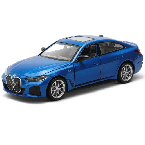 Литой автомобиль BMW i4 M50, масштаб 1:34, синий, MSZ (32720)