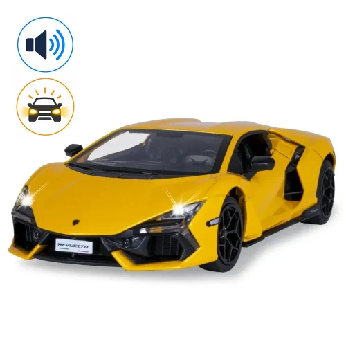 Металлический автомобиль Lamborghini Revuelto в масштабе 1:24, желтый MSZ (68200A/2)