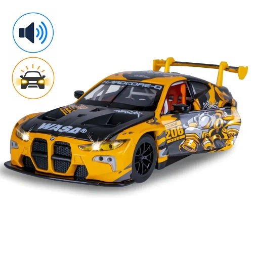 Литой автомобиль BMW M4 GT3 в масштабе 1:24, желтый MSZ (68296A)
