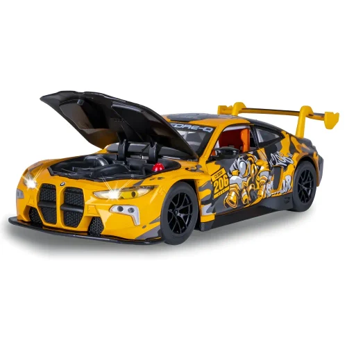 Литой автомобиль BMW M4 GT3 в масштабе 1:24, желтый MSZ (68296A)