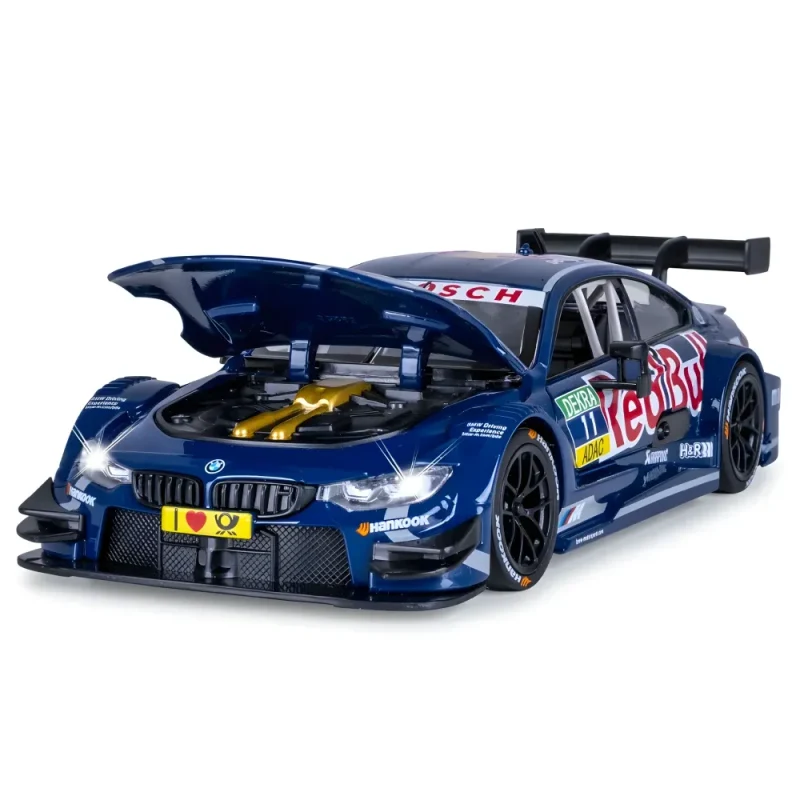 Mașină din metal BMW M4 DTM, scară 1:24, albastră, MSZ (68295A) 6
