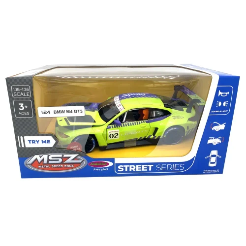 Литой автомобиль BMW M4 GT3 в масштабе 1:24, зеленый MSZ (68282A/3)