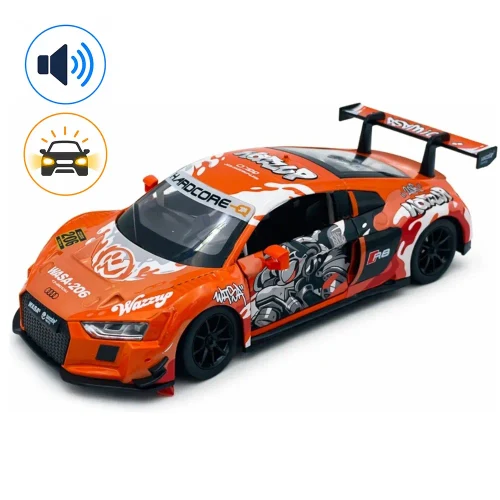Литой автомобиль Audi R8 LMS в масштабе 1:24, оранжевый MSZ (68291A)