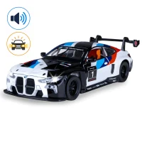 Mașină din metal BMW M4 GT3, scară 1:24, neagră, MSZ (68282A/2)
