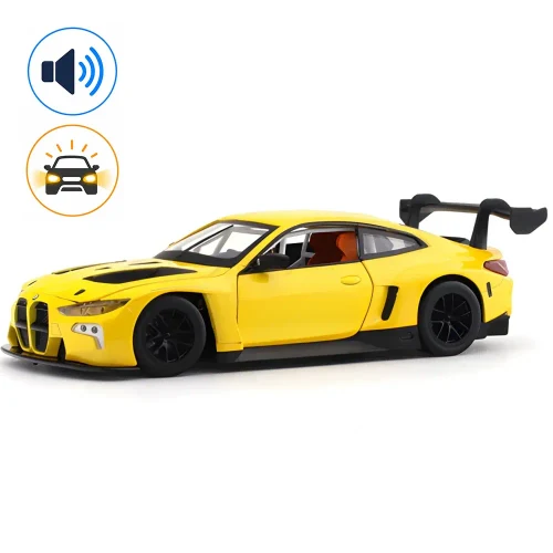 Литой автомобиль BMW M4 GT3 в масштабе 1:24, желтый MSZ (68277A)