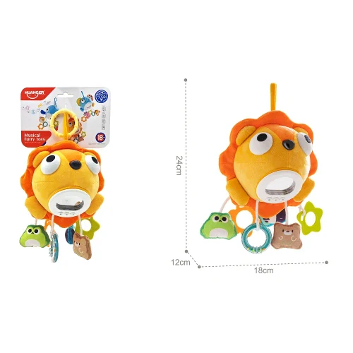 Huanger HE0563 Плюшевая сенсорная игрушка-погремушка в виде льва (77945)